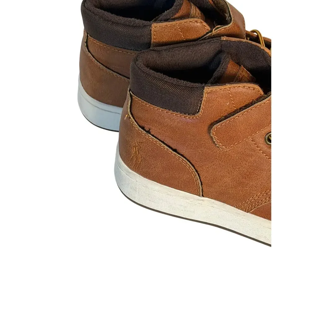 Polo Ralph Lauren Kids Mid-Top Sneakers Brown US 13C Hook & Loop